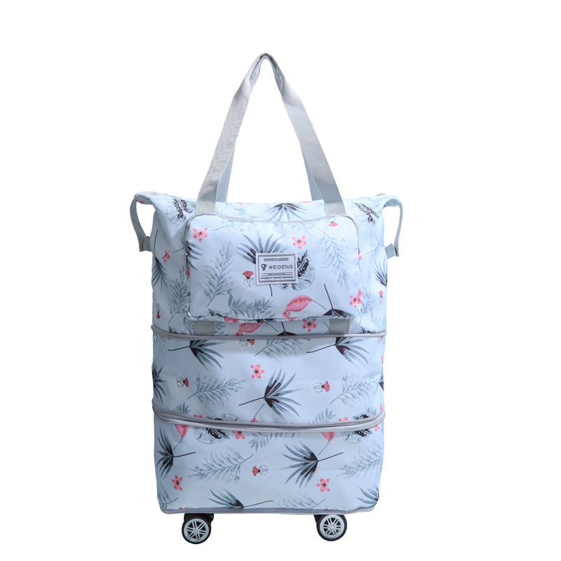 Unisex cestovná taška s kolieskami, 20-35L, Oxford látka, mestský minimalistický štýl