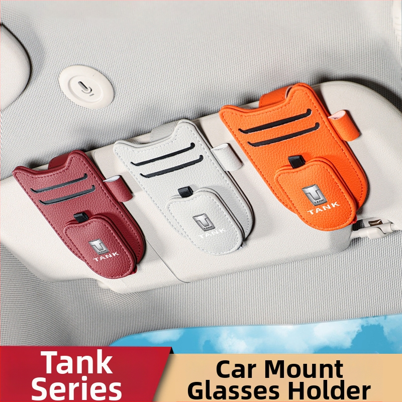 PU odinis klipsas automobilio saulės skydeliui – akinėlių laikiklis, bilieto ir asmens tapatybės laikiklis, pritaikomas