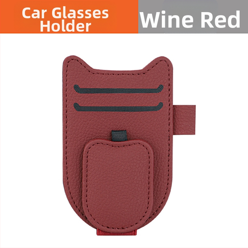 PU odinis klipsas automobilio saulės skydeliui – akinėlių laikiklis, bilieto ir asmens tapatybės laikiklis, pritaikomas