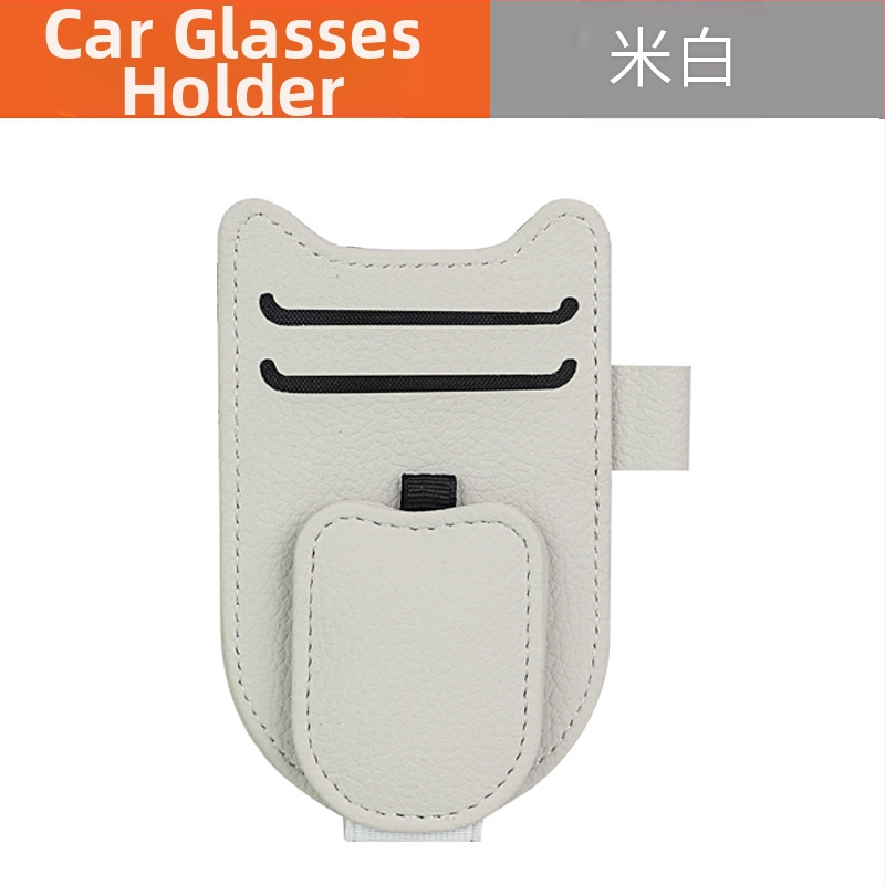 PU odinis klipsas automobilio saulės skydeliui – akinėlių laikiklis, bilieto ir asmens tapatybės laikiklis, pritaikomas