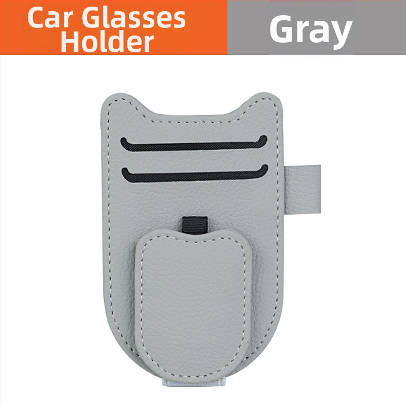 PU odinis klipsas automobilio saulės skydeliui – akinėlių laikiklis, bilieto ir asmens tapatybės laikiklis, pritaikomas