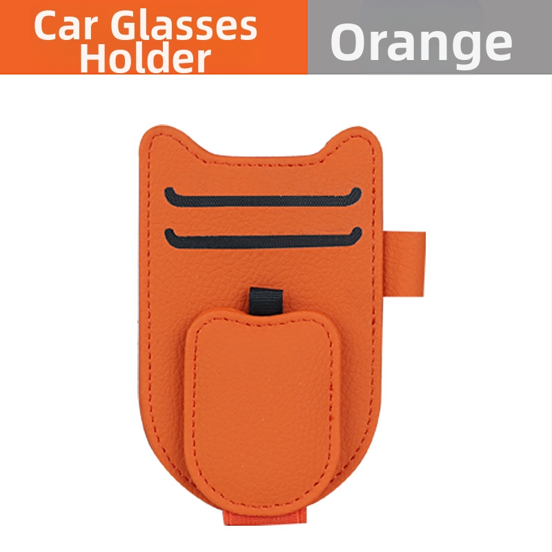 PU odinis klipsas automobilio saulės skydeliui – akinėlių laikiklis, bilieto ir asmens tapatybės laikiklis, pritaikomas