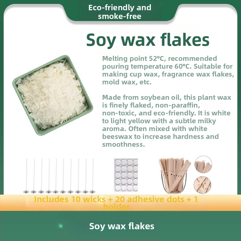 Sojų vaško DIY žvakių medžiaga – Rankų darbo kvapni žvakė su dribsnių forma; Prekės ženklas: Flower with me; Medžiaga: Sojų vaškas; Meistravimas: Rankų darbas; Žvakių tipas: Kvapioji; Forma: Dribsnių