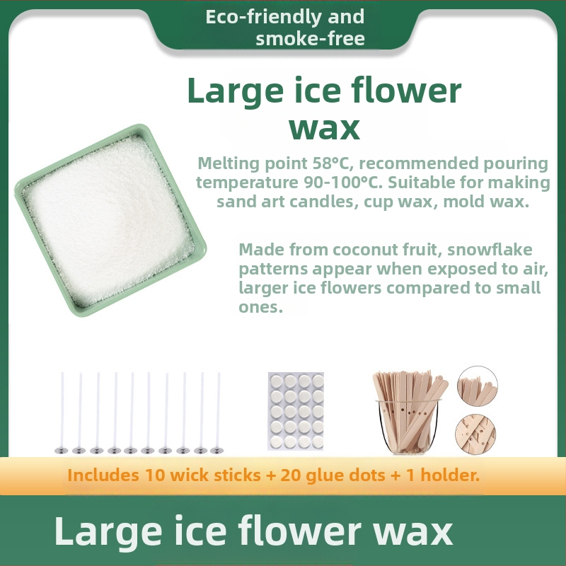 Sojų vaško DIY žvakių medžiaga – Rankų darbo kvapni žvakė su dribsnių forma; Prekės ženklas: Flower with me; Medžiaga: Sojų vaškas; Meistravimas: Rankų darbas; Žvakių tipas: Kvapioji; Forma: Dribsnių