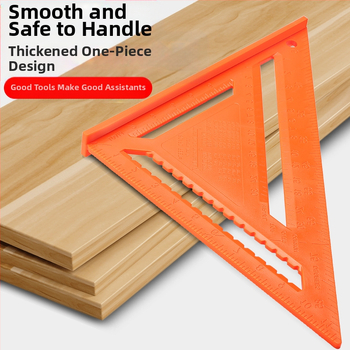 Τριγωνικός χάρακας ξυλουργικής, κράμα αλουμινίου και ανοξείδωτος χάλυβας, γωνία 45° και 90°, εργαλείο υψηλής ακρίβειας για βιομηχανική χρήση