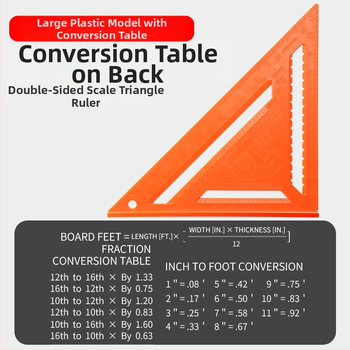 Τριγωνικός χάρακας ξυλουργικής, κράμα αλουμινίου και ανοξείδωτος χάλυβας, γωνία 45° και 90°, εργαλείο υψηλής ακρίβειας για βιομηχανική χρήση