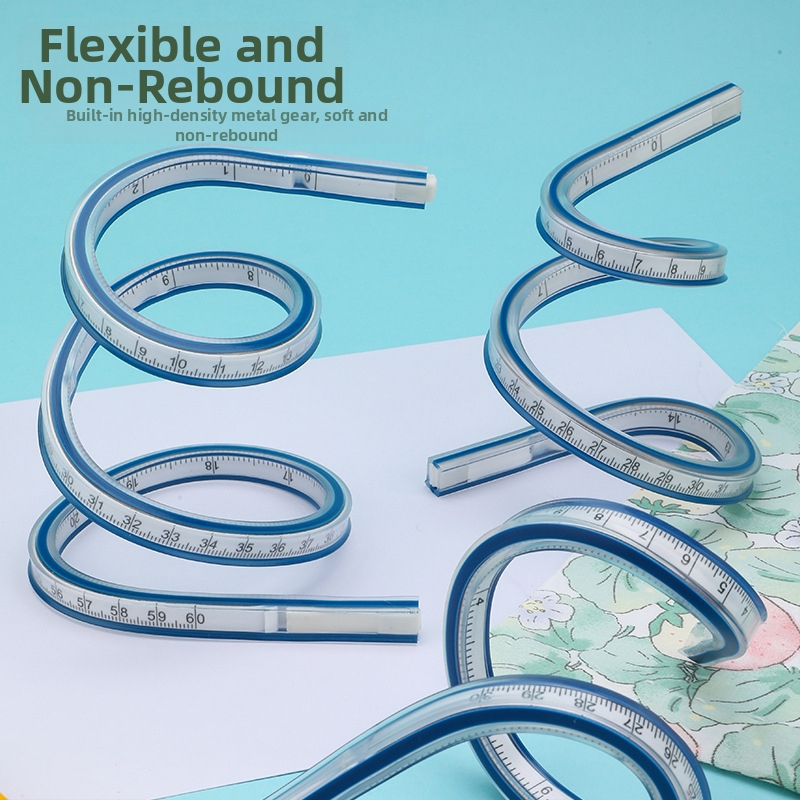 Змийска линейка — пластмасова, гъвкава форма; тегло 89 g; опаковка 19×9×1,5 cm