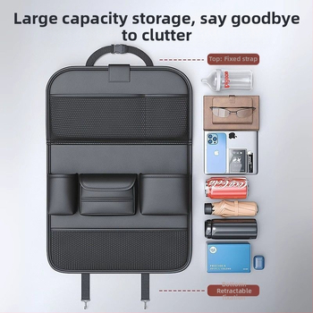 Odos automobilio galinio sėdynės organizatorius su valgomojo staleliu, anti-kick pagalvė, tinkamas visoms sezonoms