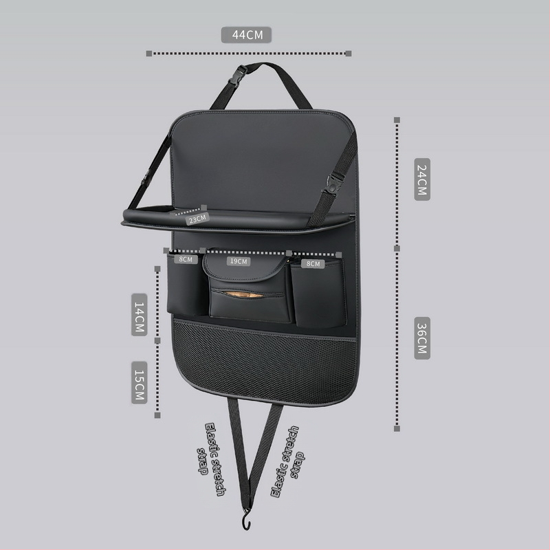 Odos automobilio galinio sėdynės organizatorius su valgomojo staleliu, anti-kick pagalvė, tinkamas visoms sezonoms