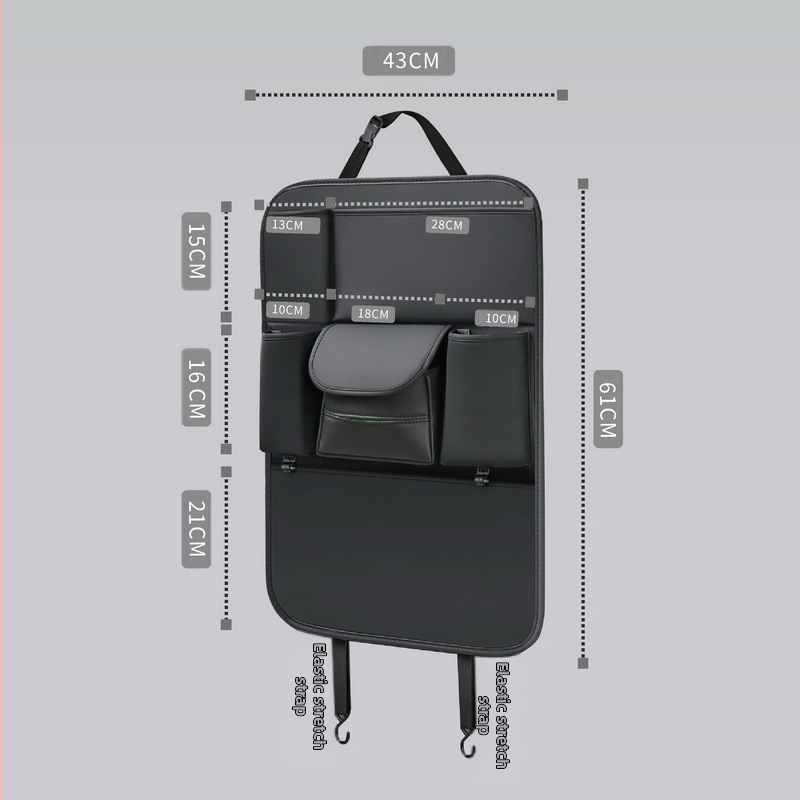 Odos automobilio galinio sėdynės organizatorius su valgomojo staleliu, anti-kick pagalvė, tinkamas visoms sezonoms
