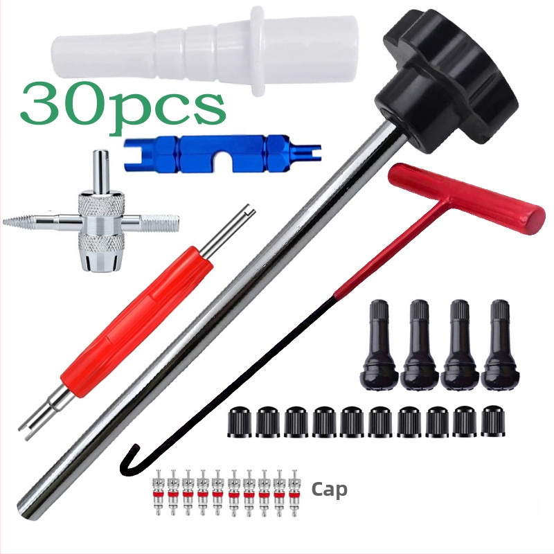 Σετ εργαλείων εγκατάστασης βαλβίδας ελαστικών για επισκευές ελαστικών: αφαίρεση βαλβίδας από καουτσούκ και εγκατάσταση πυρήνα βαλβίδας