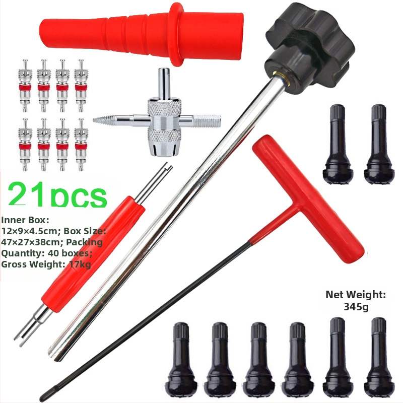 Σετ εργαλείων εγκατάστασης βαλβίδας ελαστικών για επισκευές ελαστικών: αφαίρεση βαλβίδας από καουτσούκ και εγκατάσταση πυρήνα βαλβίδας