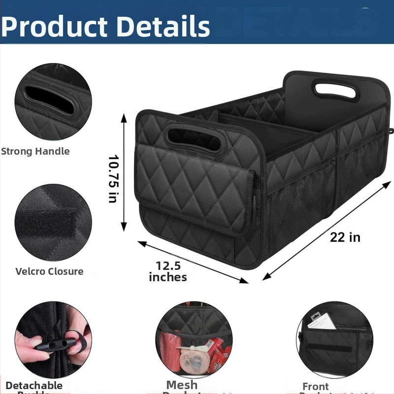 Kožený box do kufra auta – skladací, 50 L, vodotesný