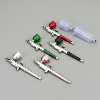 Комплект за ноктова аерография с медно-алуминиев корпус - максимално налягане 0.12, максимален поток 7, оптимално разстояние на пръскане 100, капацитет 5ml