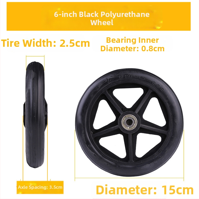 Predné koliesko pre invalidný vozík, univerzálne, gumové, nefúkané, model YBK-011, značka Yibaikang