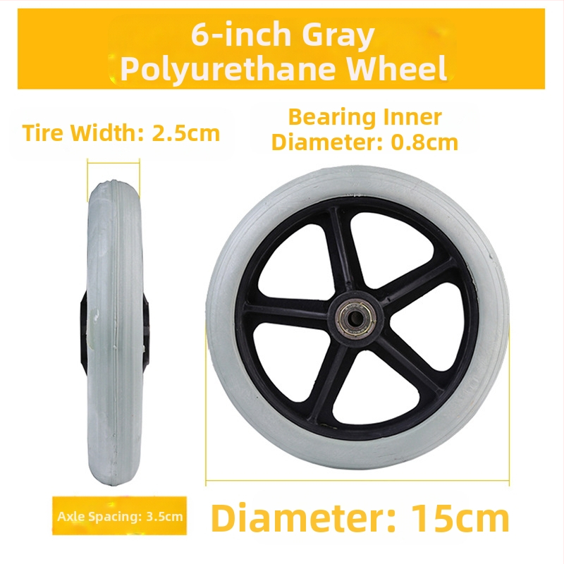 Predné koliesko pre invalidný vozík, univerzálne, gumové, nefúkané, model YBK-011, značka Yibaikang