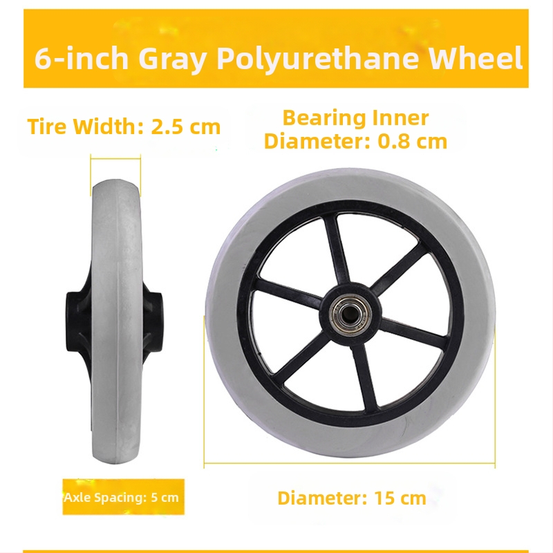 Predné koliesko pre invalidný vozík, univerzálne, gumové, nefúkané, model YBK-011, značka Yibaikang