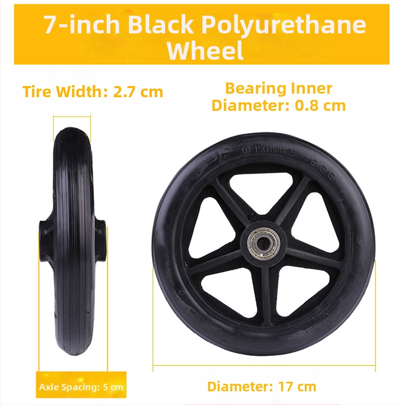 Predné koliesko pre invalidný vozík, univerzálne, gumové, nefúkané, model YBK-011, značka Yibaikang