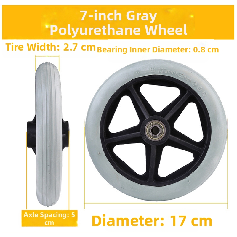 Predné koliesko pre invalidný vozík, univerzálne, gumové, nefúkané, model YBK-011, značka Yibaikang