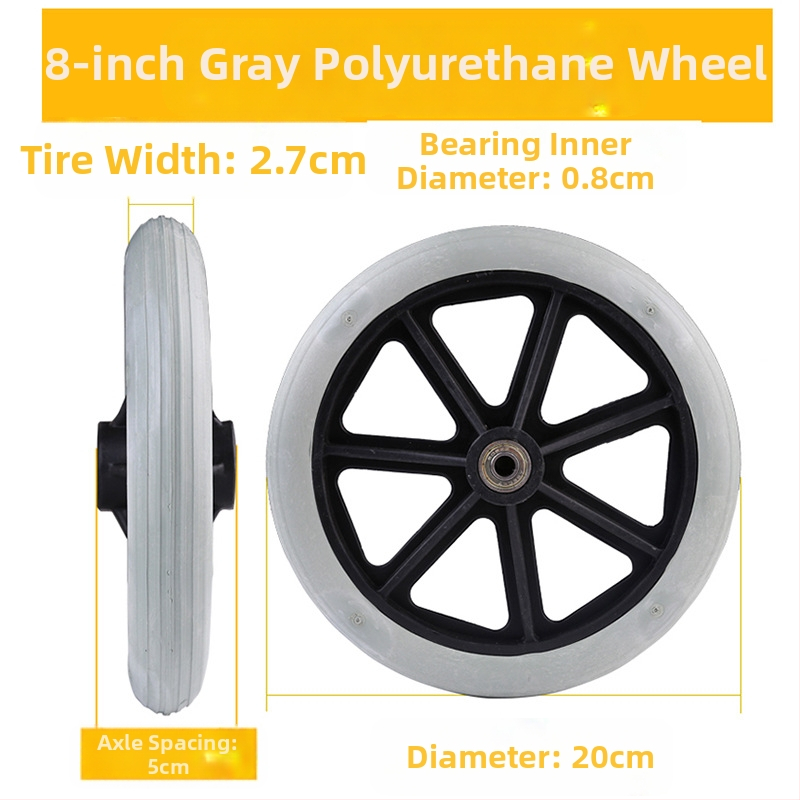 Predné koliesko pre invalidný vozík, univerzálne, gumové, nefúkané, model YBK-011, značka Yibaikang