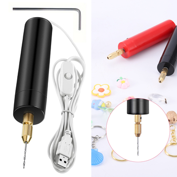 USB мини бормашина за DIY с четков мотор, USB захранване, вертикален дизайн, патронник за бормашина, подходяща за дърво, метал, пластмаса и композитни материали