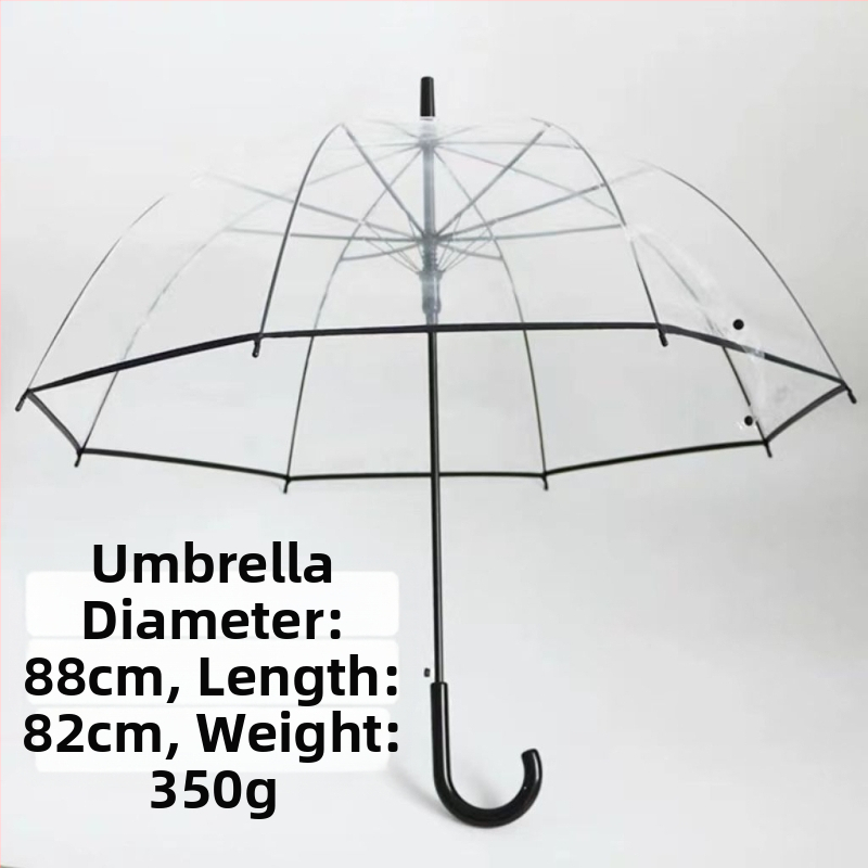 Yanyun priehľadný dáždnik s 16 žiabrami, automatické otvorenie, dlhá rukoväť, DIY prispôsobenie