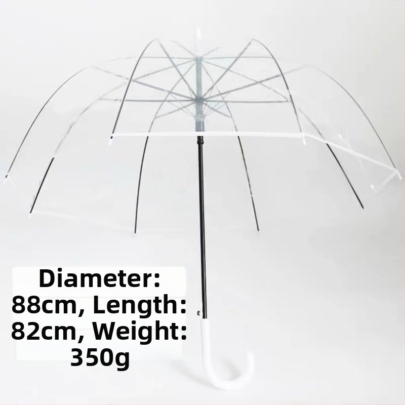 Yanyun priehľadný dáždnik s 16 žiabrami, automatické otvorenie, dlhá rukoväť, DIY prispôsobenie