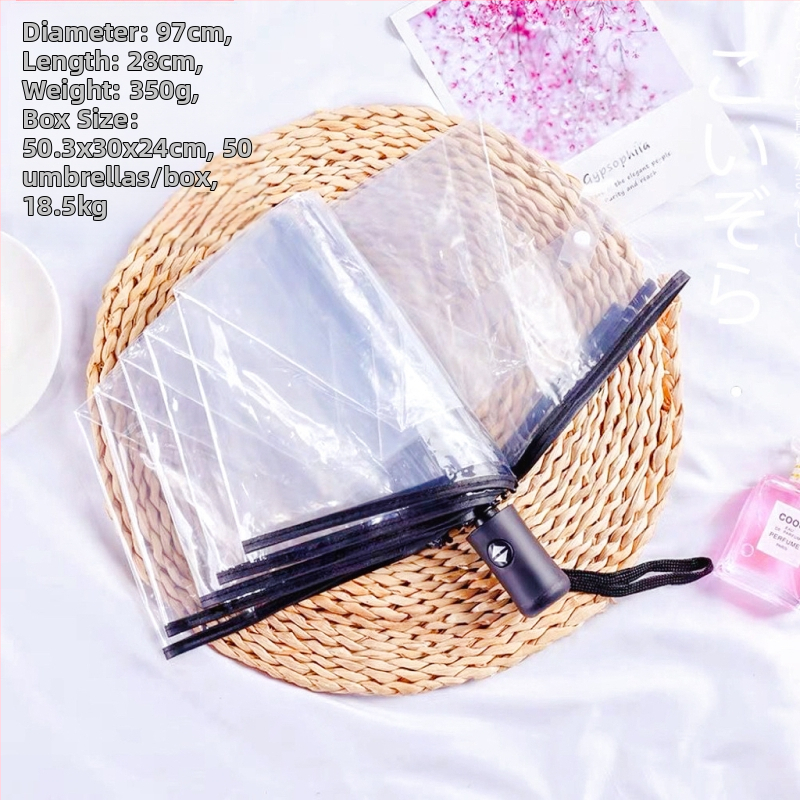 Yanyun priehľadný dáždnik s 16 žiabrami, automatické otvorenie, dlhá rukoväť, DIY prispôsobenie