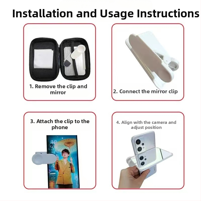 TH-217 Универсална клип-линза за телефон – отражателен селфи обектив със Sky Mirror ефект – Shenzhen