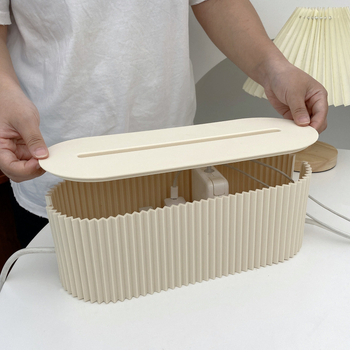 Κουτί αποθήκευσης πολύμπριζας, επιτραπέζιος οργανωτής καλωδίων, πλαστικό, προστασία από σκόνη