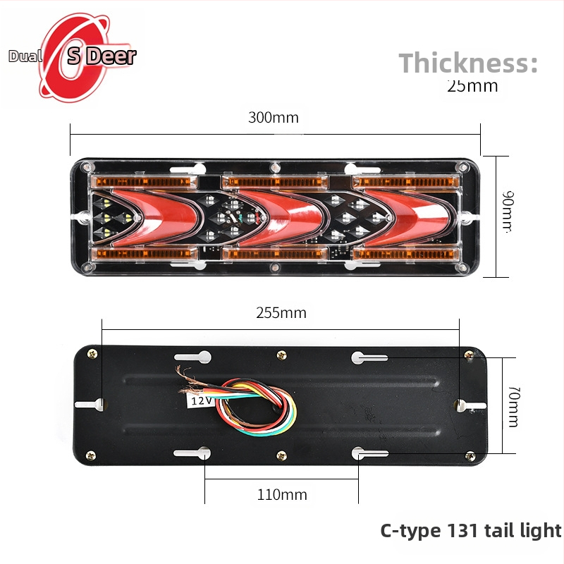 LED задно светло за 12V/24V триколки и камиони – 6000K, 0,2A, живот ≥5000 ч