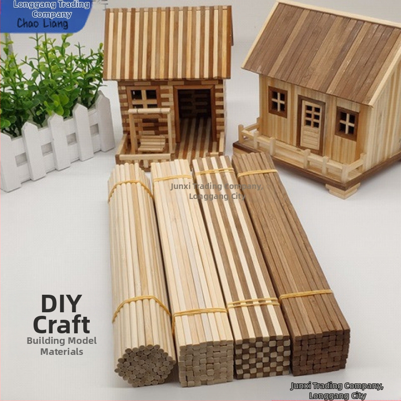 Καλαμάκια μπαμπού για μοντελισμό, καρβονισμένα, στρογγυλά και τετράγωνα σχήματα