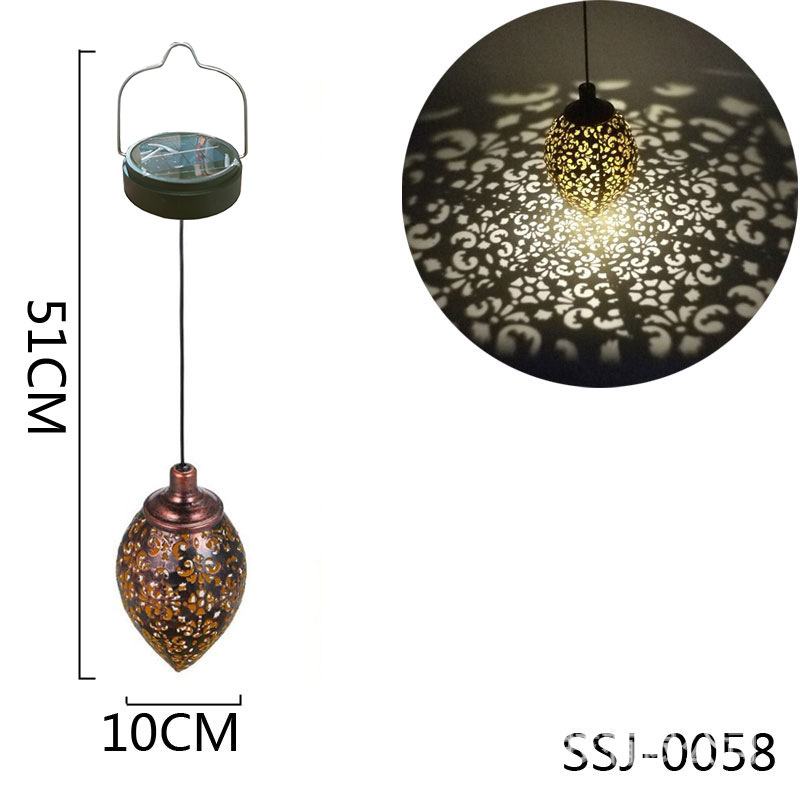 Kovácsoltvasból készült napelemes LED-lámpa IP55 vízálló, vízcsepp mintával kültéri kerthez és udvarhoz, dekoratív vetítő fény, modell MY-0058