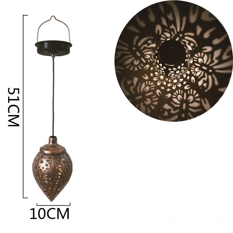 Kovácsoltvasból készült napelemes LED-lámpa IP55 vízálló, vízcsepp mintával kültéri kerthez és udvarhoz, dekoratív vetítő fény, modell MY-0058