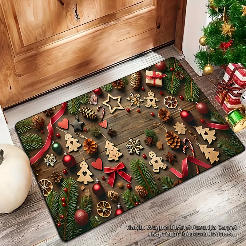 Ulazni tepih — poliester vlakna, tisak, kvadratni oblik, uzorak u duginim bojama, strojno pranje