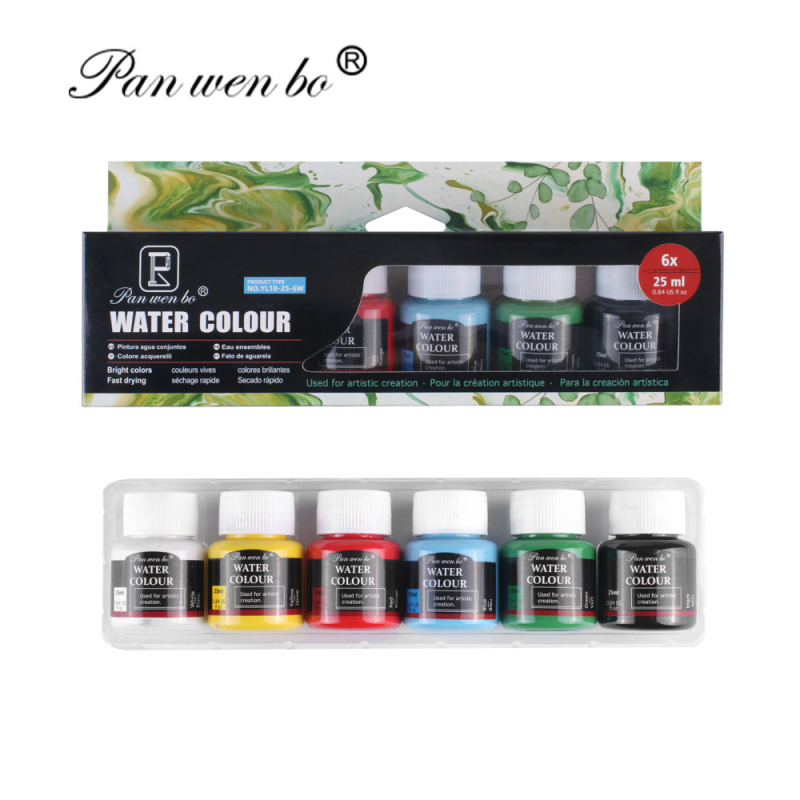 Pan Wenbo set akvarela, 12 boja, tekući pigment, 25 ml po bočici, za akvarelno slikanje