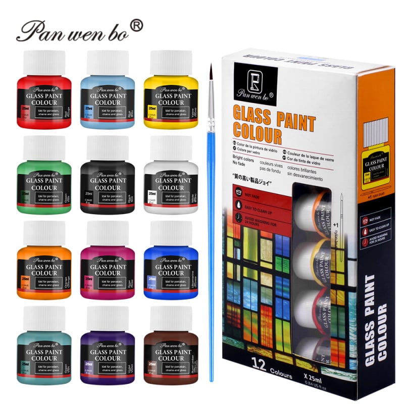 Pan Wenbo set akvarela, 12 boja, tekući pigment, 25 ml po bočici, za akvarelno slikanje