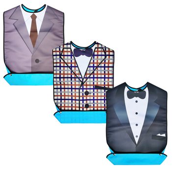 Детски лигавник за хранене, полиестер, антизамърсяваща функция, шарки: райета, каре, печат; Марка: Super fanshengya