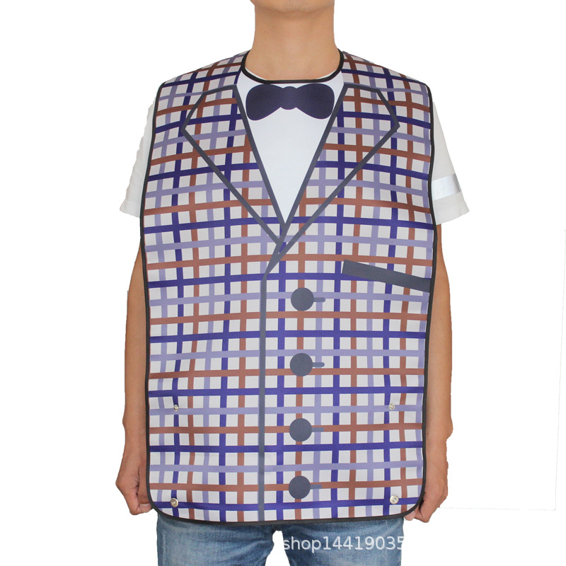 Детски лигавник за хранене, полиестер, антизамърсяваща функция, шарки: райета, каре, печат; Марка: Super fanshengya