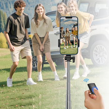 Bluetooth nuotolinio valdymo selfies lazda su įmontuotu apšvietimu, plastikinis korpusas, nešiojamas ištiestamas trikojis laikiklis išmaniesiems telefonams