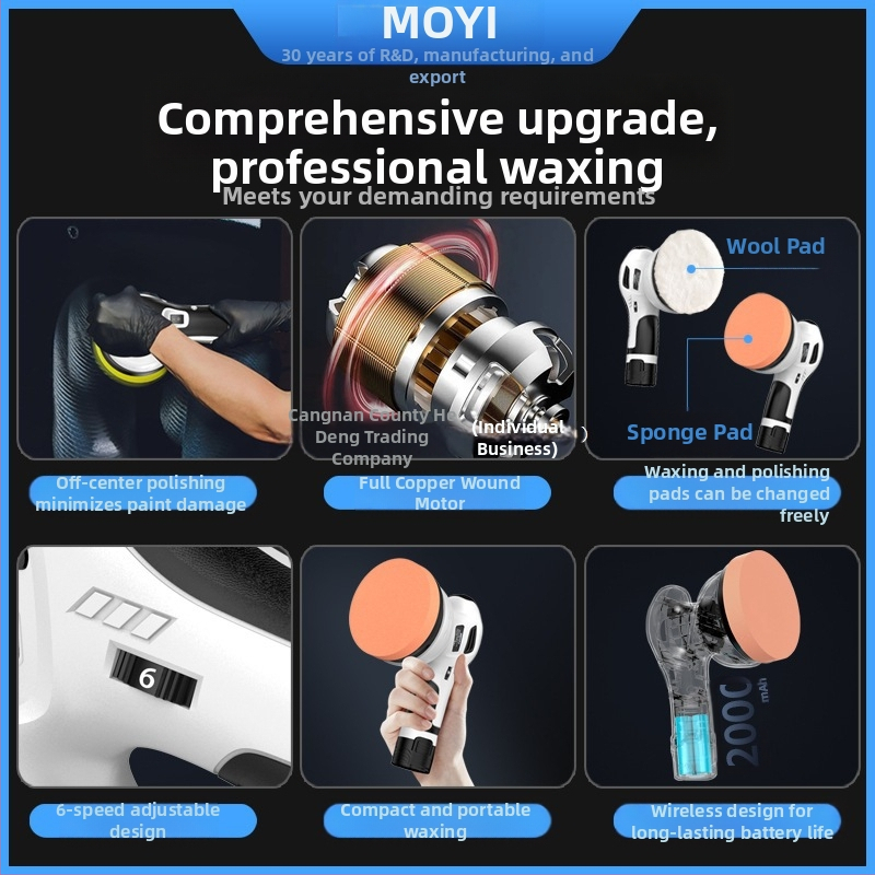 Bevielė automobilių poliravimo mašina, mažas ekscentrinis poliruotojas įbrėžimų taisymui – Hedeng, 36V