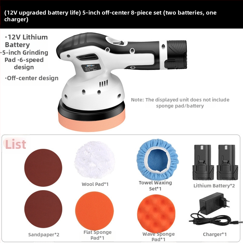 Bevielė automobilių poliravimo mašina, mažas ekscentrinis poliruotojas įbrėžimų taisymui – Hedeng, 36V