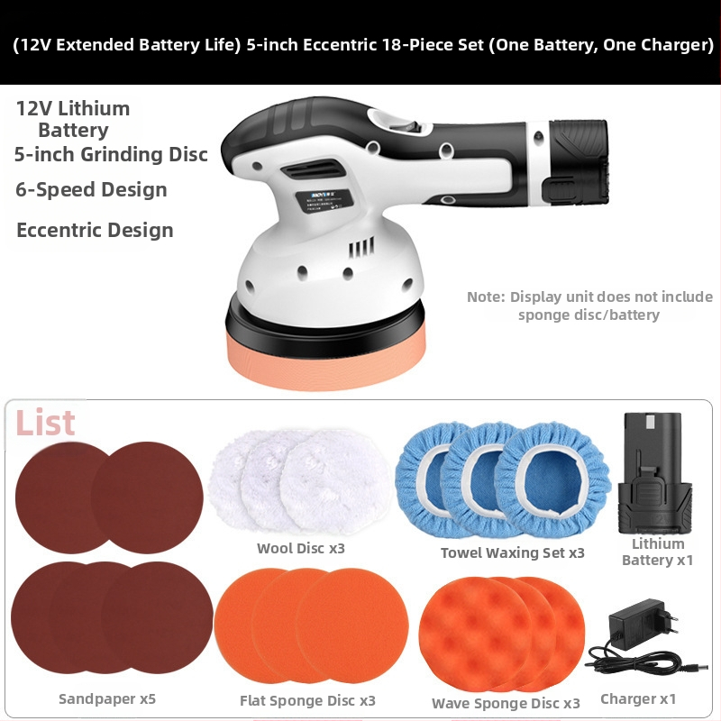 Bevielė automobilių poliravimo mašina, mažas ekscentrinis poliruotojas įbrėžimų taisymui – Hedeng, 36V