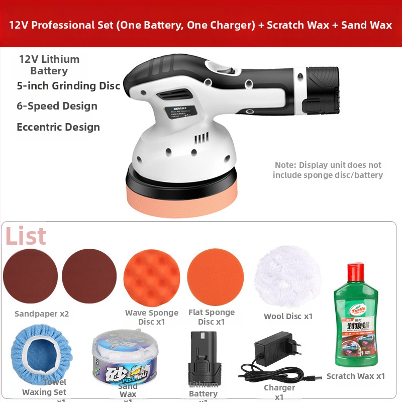 Bevielė automobilių poliravimo mašina, mažas ekscentrinis poliruotojas įbrėžimų taisymui – Hedeng, 36V