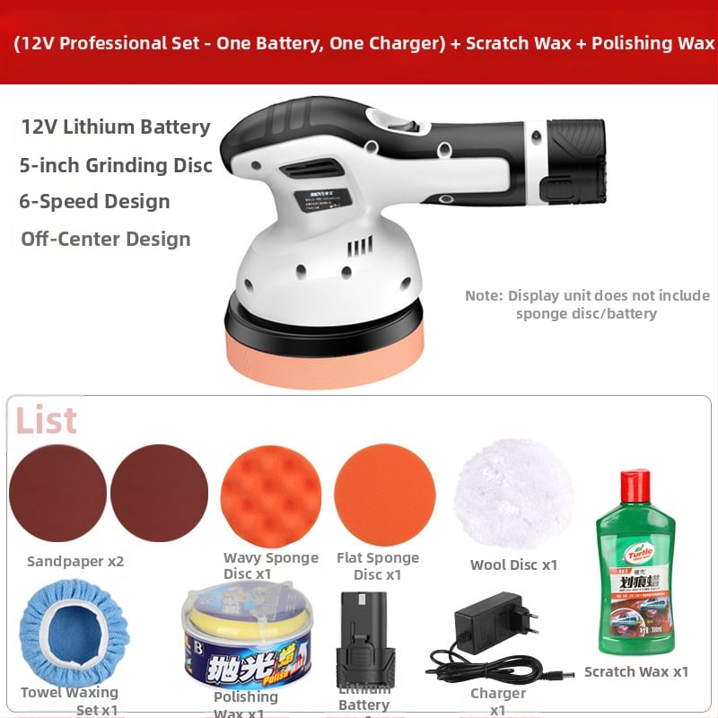 Bevielė automobilių poliravimo mašina, mažas ekscentrinis poliruotojas įbrėžimų taisymui – Hedeng, 36V
