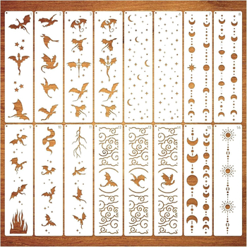 PET πρότυπα κοπής για χρωματισμό — πολυμελής σετ ποικιλίας σχημάτων (λουλούδια, αριθμοί και γράμματα)