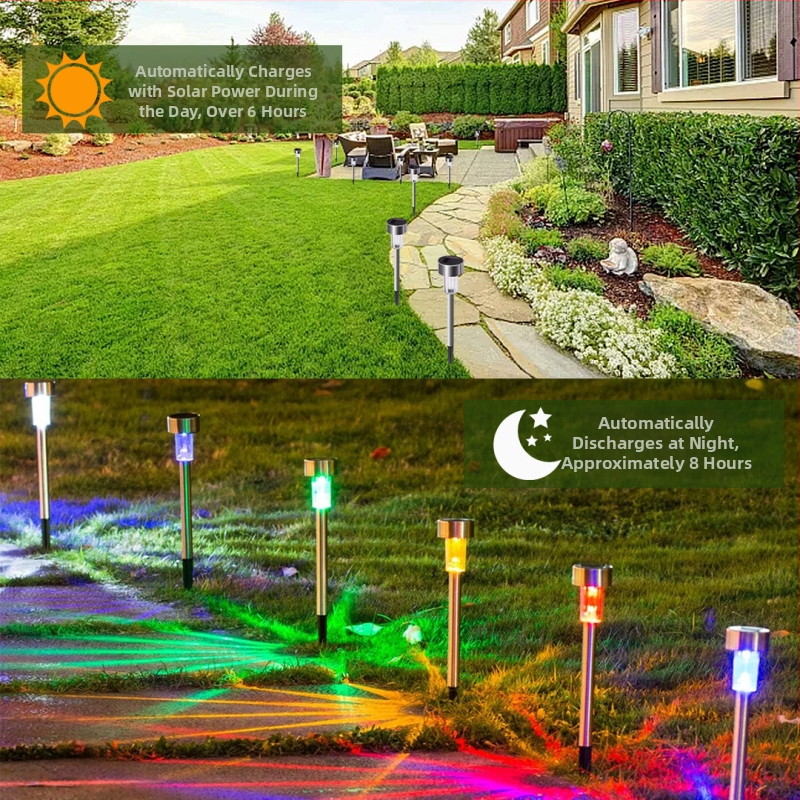 Solárna záhradná kolíková lampa – LED 2835, 1.2V, 6–12 h prevádzky, abstraktný tvar