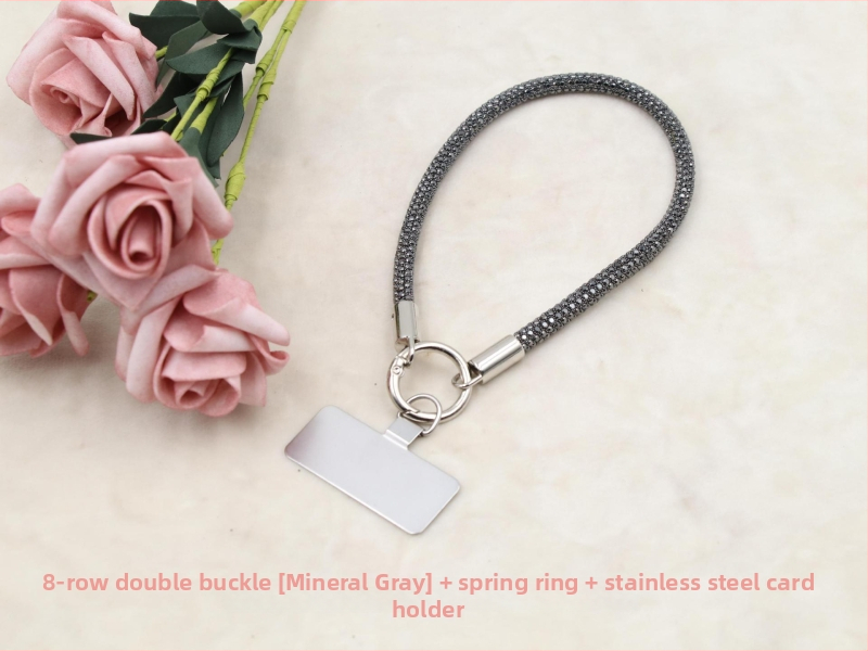 Lanyard pre mobil s kovovým príveskom a kovovou sponou, unisex, elastická bavlnená šnúrka