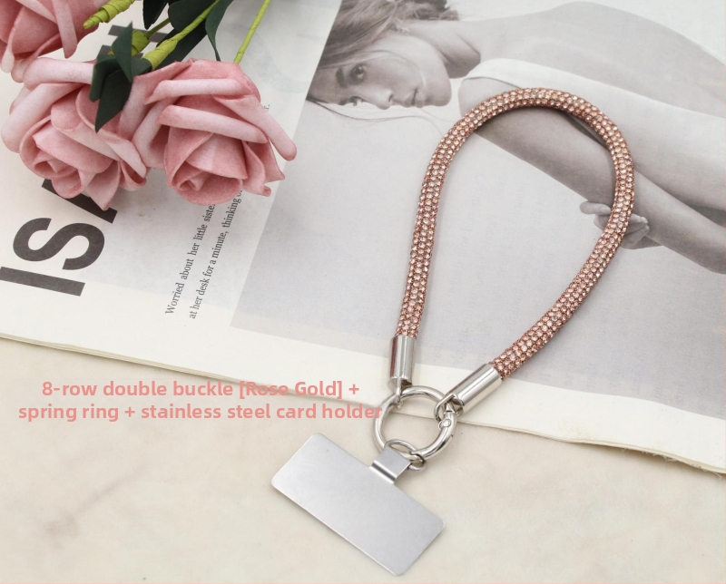 Lanyard pre mobil s kovovým príveskom a kovovou sponou, unisex, elastická bavlnená šnúrka