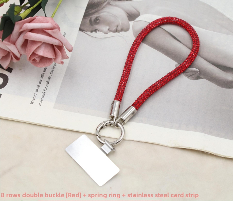 Lanyard pre mobil s kovovým príveskom a kovovou sponou, unisex, elastická bavlnená šnúrka
